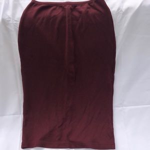 American Apparel Maroon / Burgundy Pencil Skirt